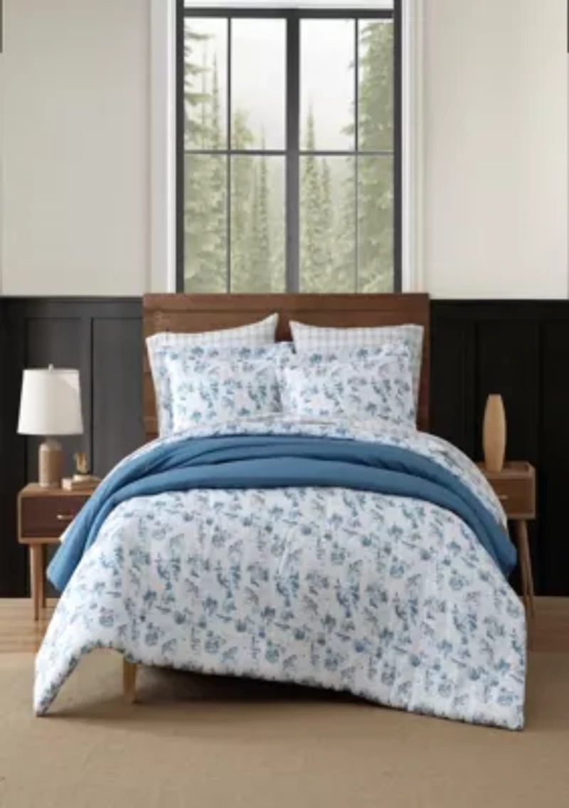 Fish Town Toile Microfiber Comforter Set
