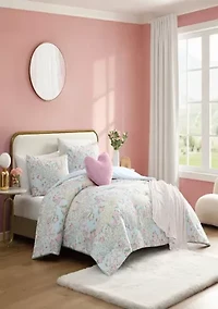 Patchwork Floral Microfiber Comforter Set