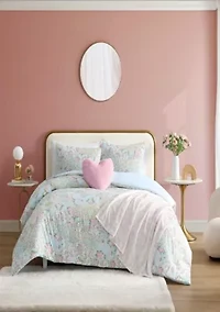 Patchwork Floral Microfiber Comforter Set