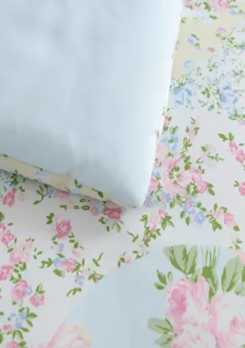 Patchwork Floral Microfiber Comforter Set