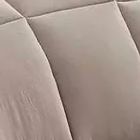 Solid Box Stitch Microfiber Comforter Set