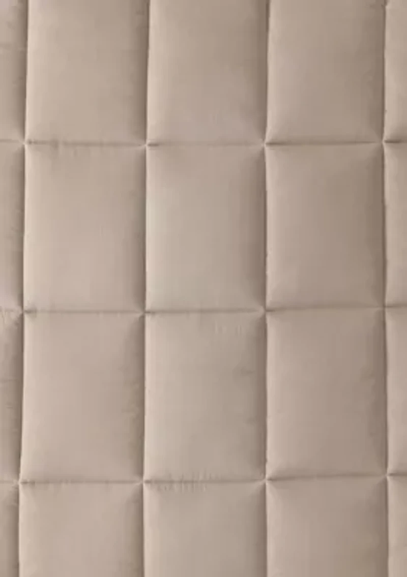 Solid Box Stitch Microfiber Comforter Set