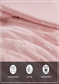 Steer Head Stripe Embossed Microfiber Comforter Set