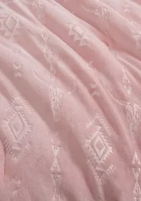 Steer Head Stripe Embossed Microfiber Comforter Set