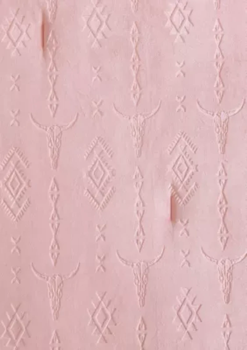 Steer Head Stripe Embossed Microfiber Comforter Set