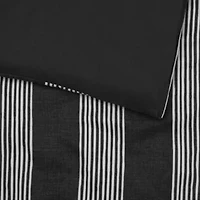 Banded Stripe Grid Microfiber Comforter Set