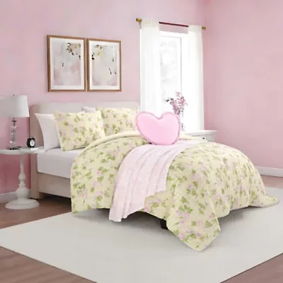 Gingham Rose Love Microfiber Comforter Set