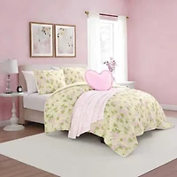 Gingham Rose Love Microfiber Comforter Set