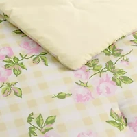 Gingham Rose Love Microfiber Comforter Set