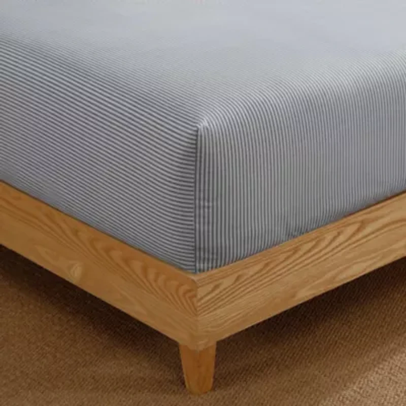 Highland Ticking Stripe Cotton Fitted Sheet