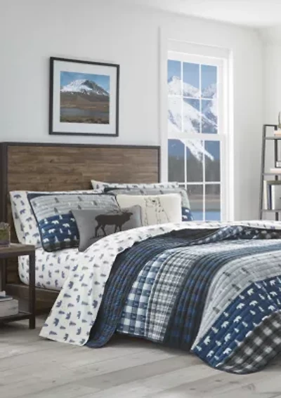 Blue Creek Plaid Quilt Set
