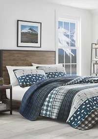 Blue Creek Plaid Quilt Set