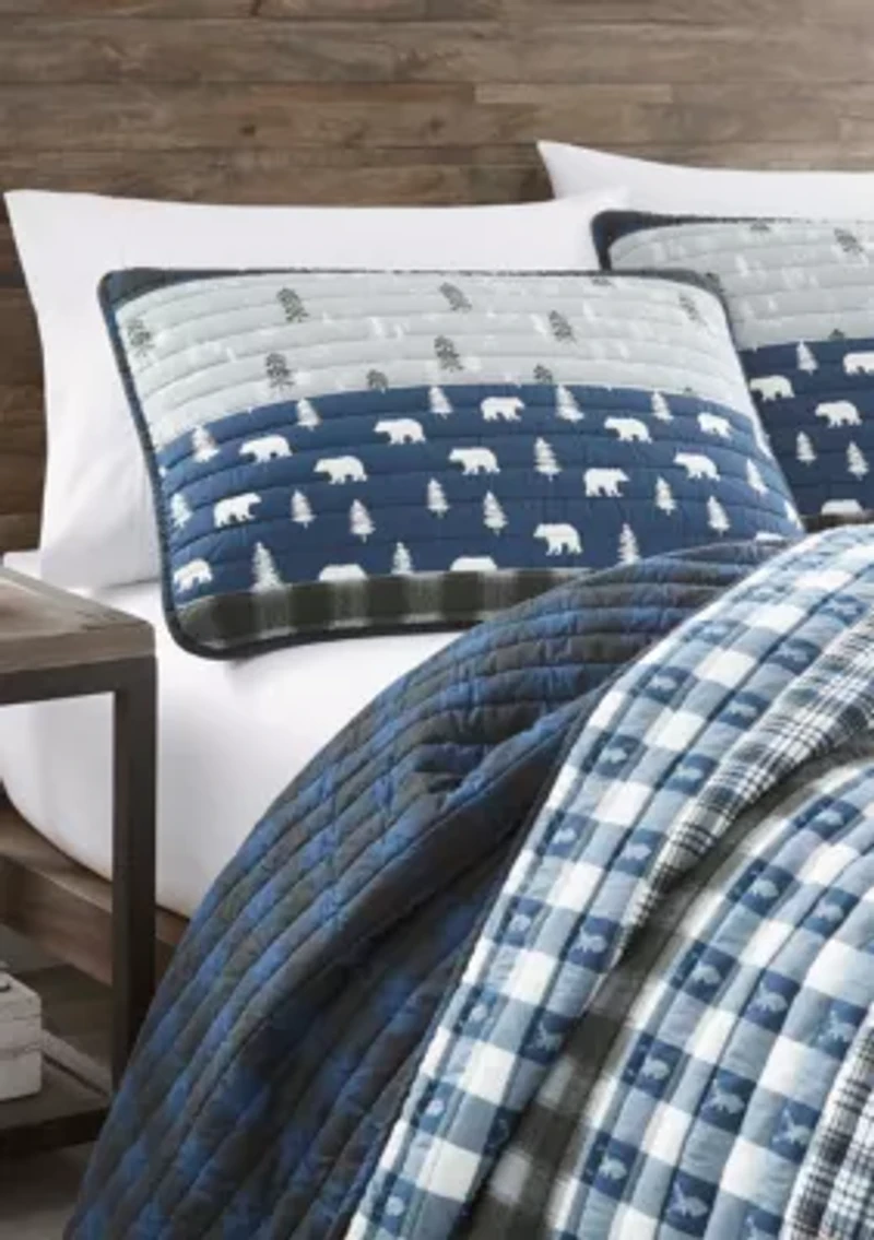 Blue Creek Plaid Quilt Set