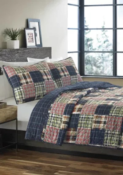 Madrona Plaid Cotton Quilt Set