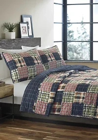 Madrona Plaid Cotton Quilt Set