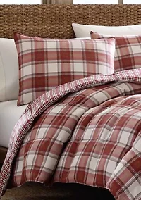 Edgewood Plaid Microfiber Comforter-Sham Set