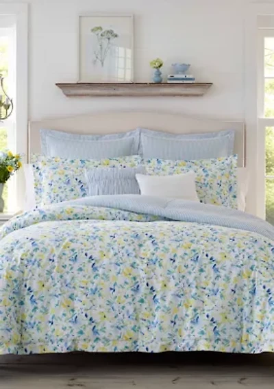 Nora Cotton Percale Comforter Sham Bonus Set