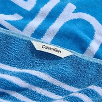 Pinstripe Logo Cotton Blend Beach Towel Set