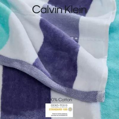 Pop Color Stripe Cotton Blend Beach Towel Set