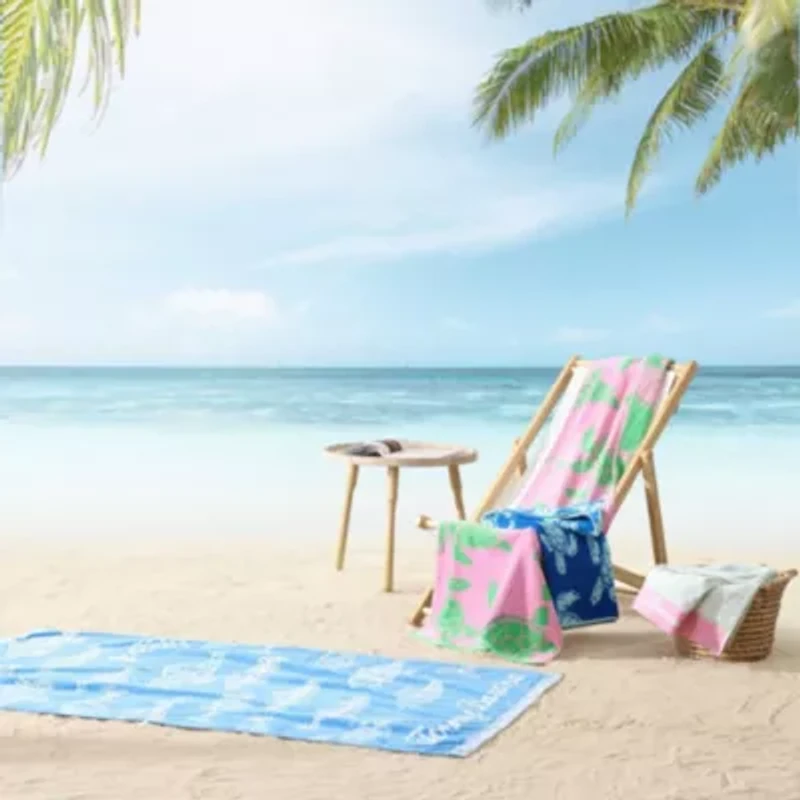 Linear Palms Beach Towel Set