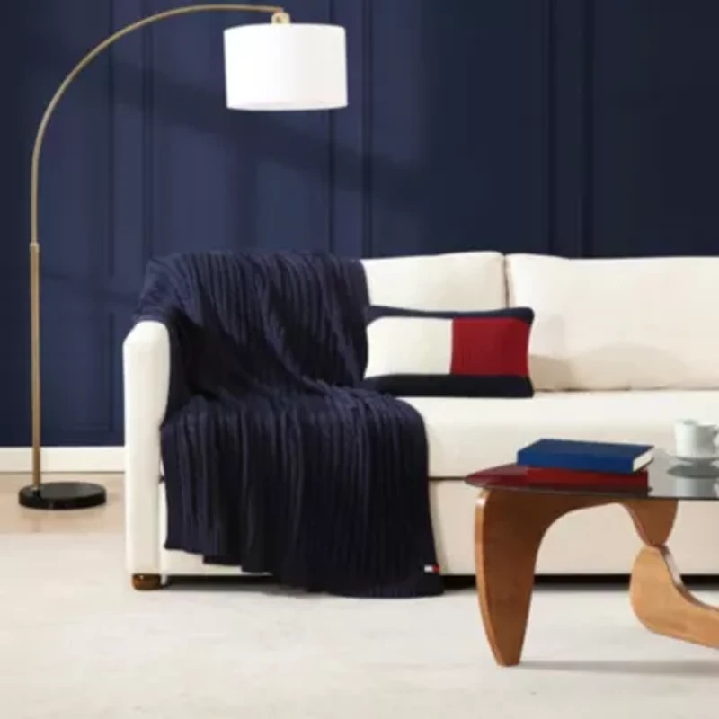 TH Rib Knit Flag Decorative Pillow