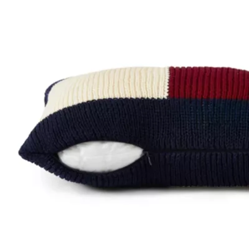 TH Rib Knit Flag Decorative Pillow