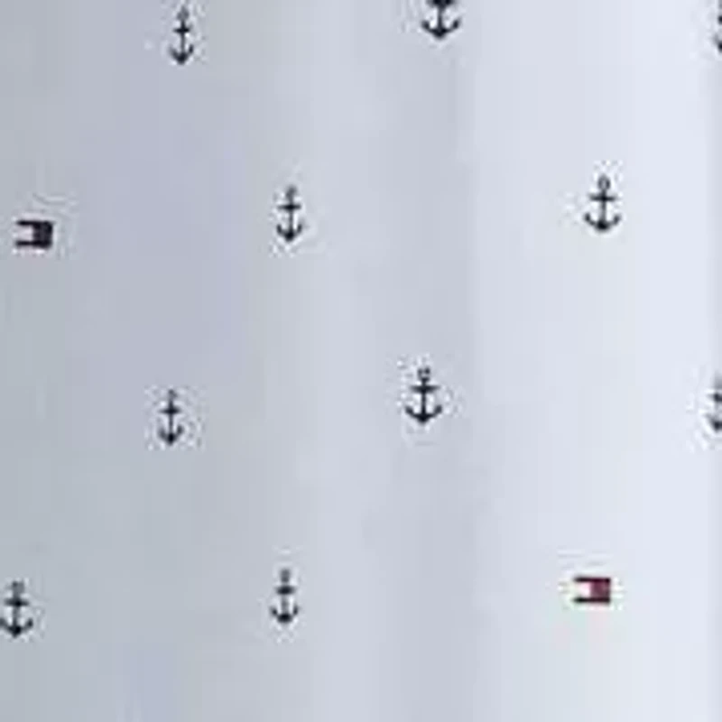 Anchor And Flag Cotton Blend Shower Curtain