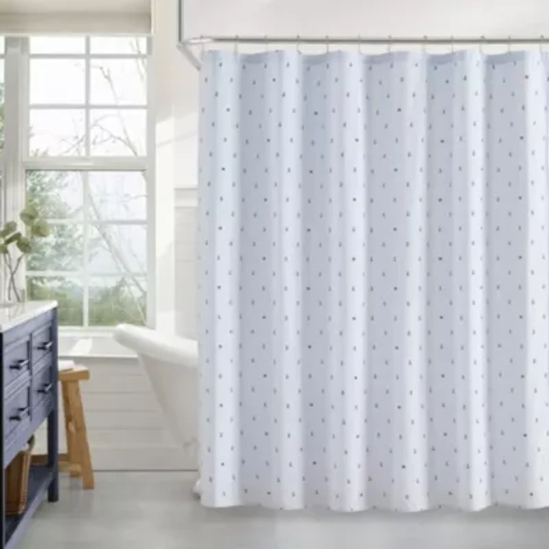 Anchor And Flag Cotton Blend Shower Curtain