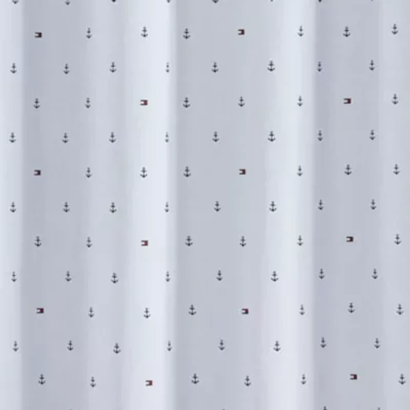 Anchor And Flag Cotton Blend Shower Curtain