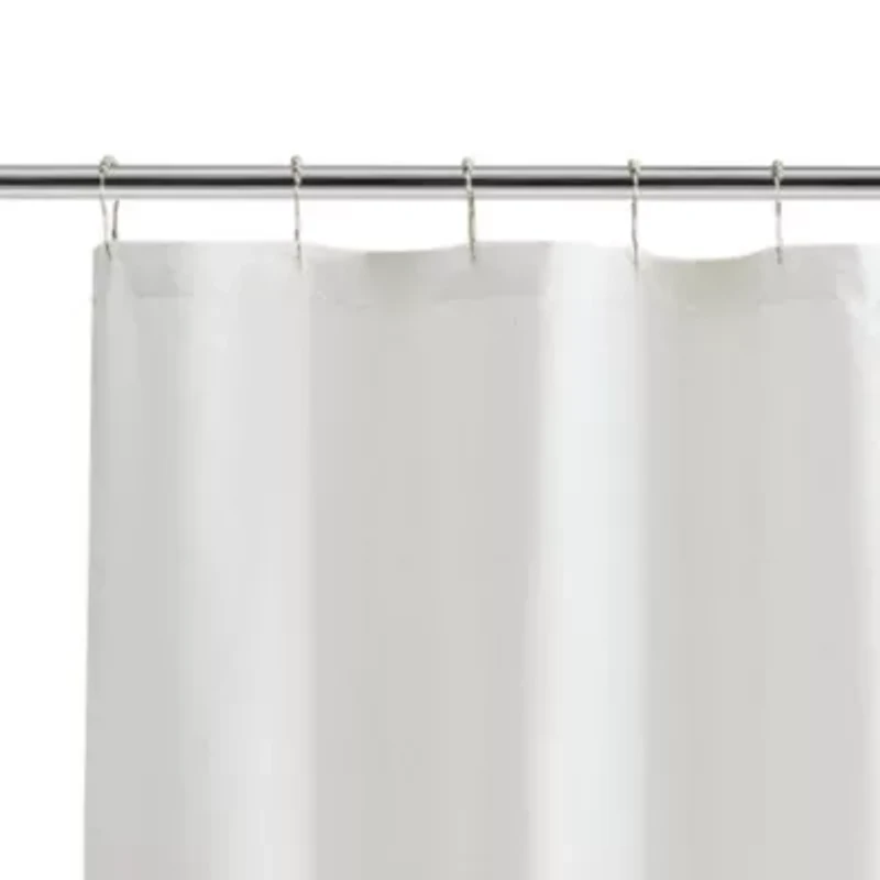 Logo Stripe Cotton Blend Shower Curtain