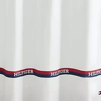 Logo Stripe Cotton Blend Shower Curtain
