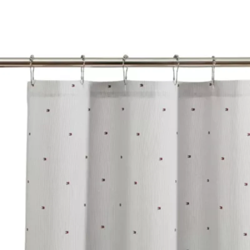 Ithaca Flag Stripe Cotton Blend Shower Curtain