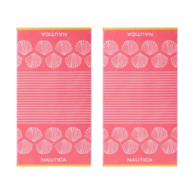 Shell Border Cotton Blend Beach Towel Set