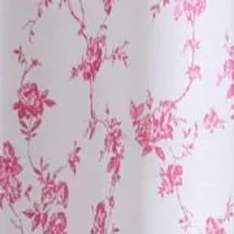 Floral Toile Microfiber Shower Curtain Set