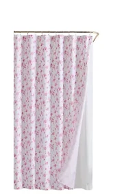 Floral Toile Microfiber Shower Curtain Set