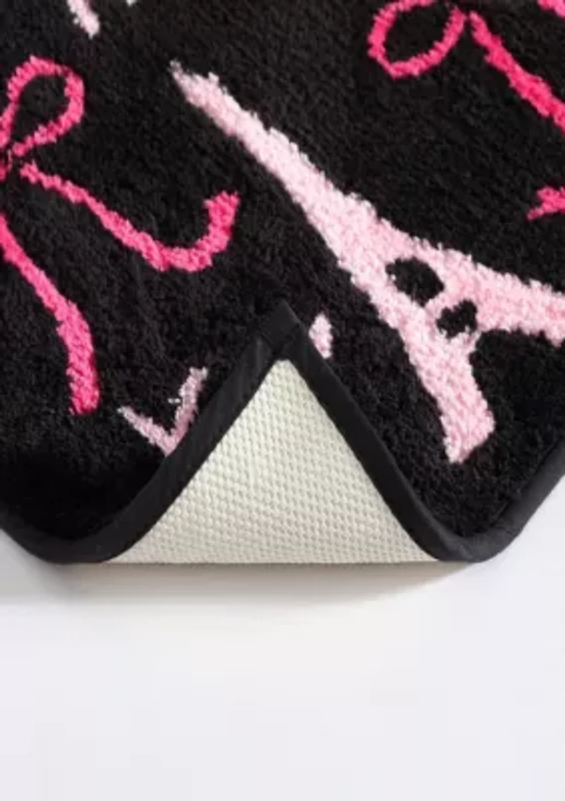 Bows In Paris Microfiber Bath Rug