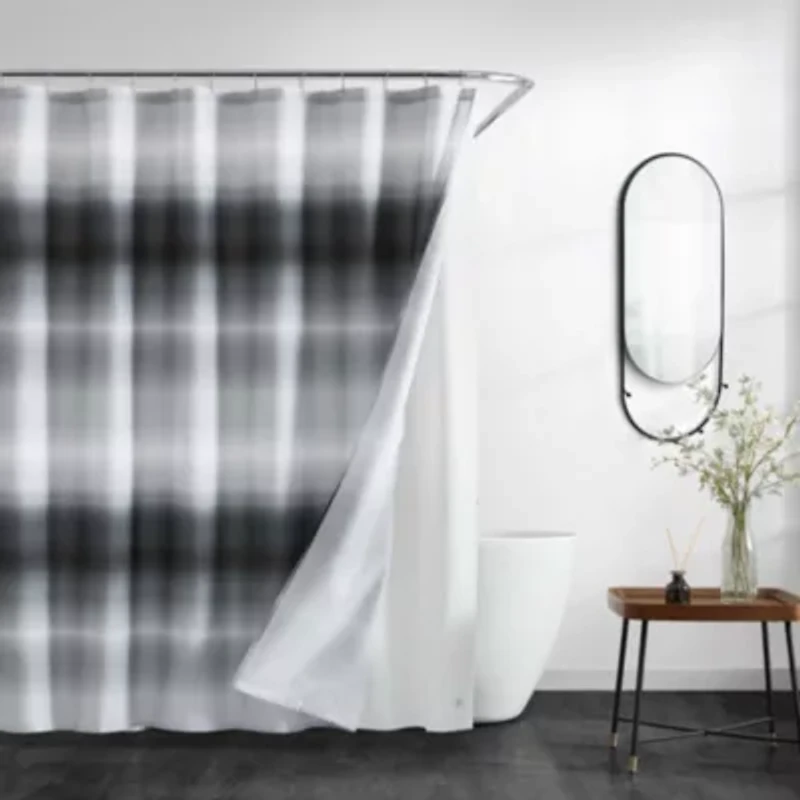 Ombre City Microfiber Shower Curtain Set