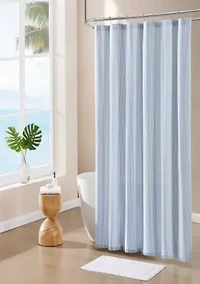 Ocean Stripe Cotton Blend Shower Curtain