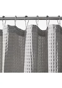 Marled Waffle Cotton Blend Shower Curtain