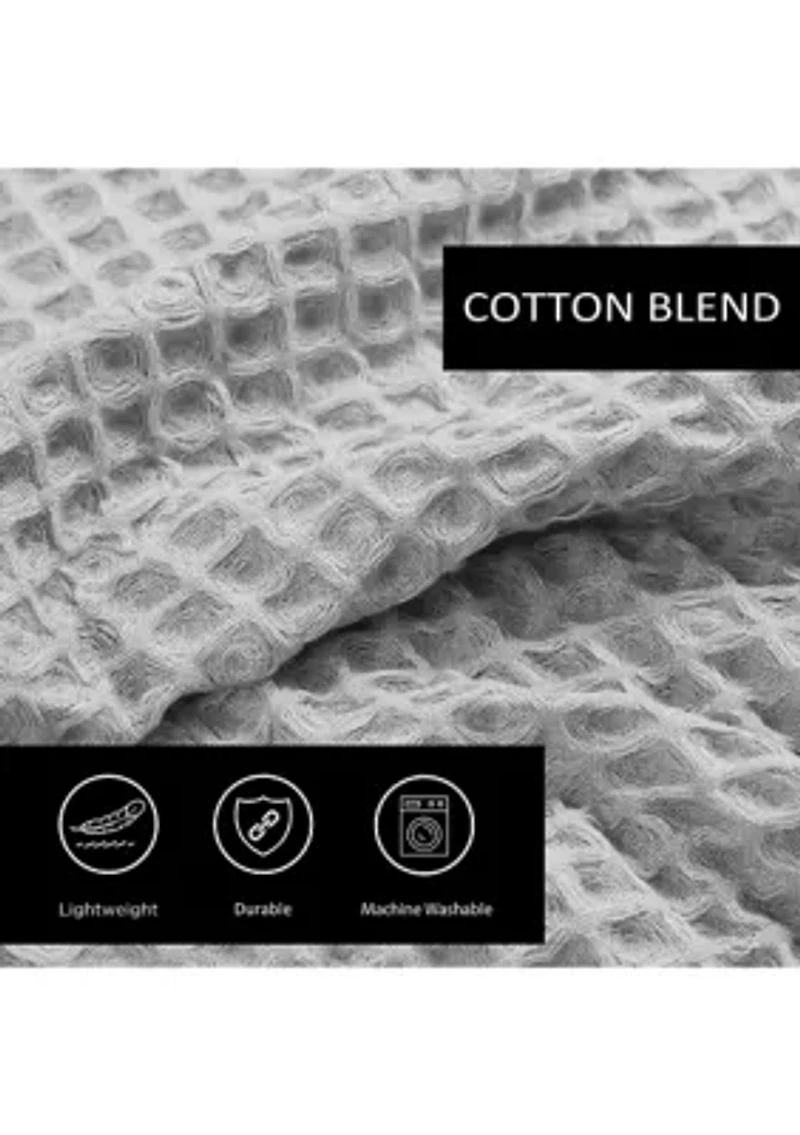Marled Waffle Cotton Blend Shower Curtain