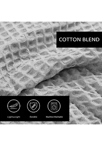 Marled Waffle Cotton Blend Shower Curtain