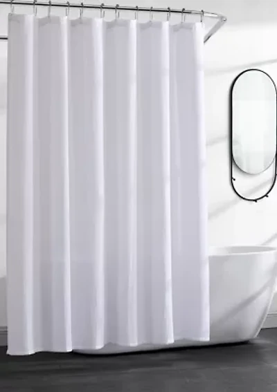 KCNY Waffle White Cotton Shower Curtain