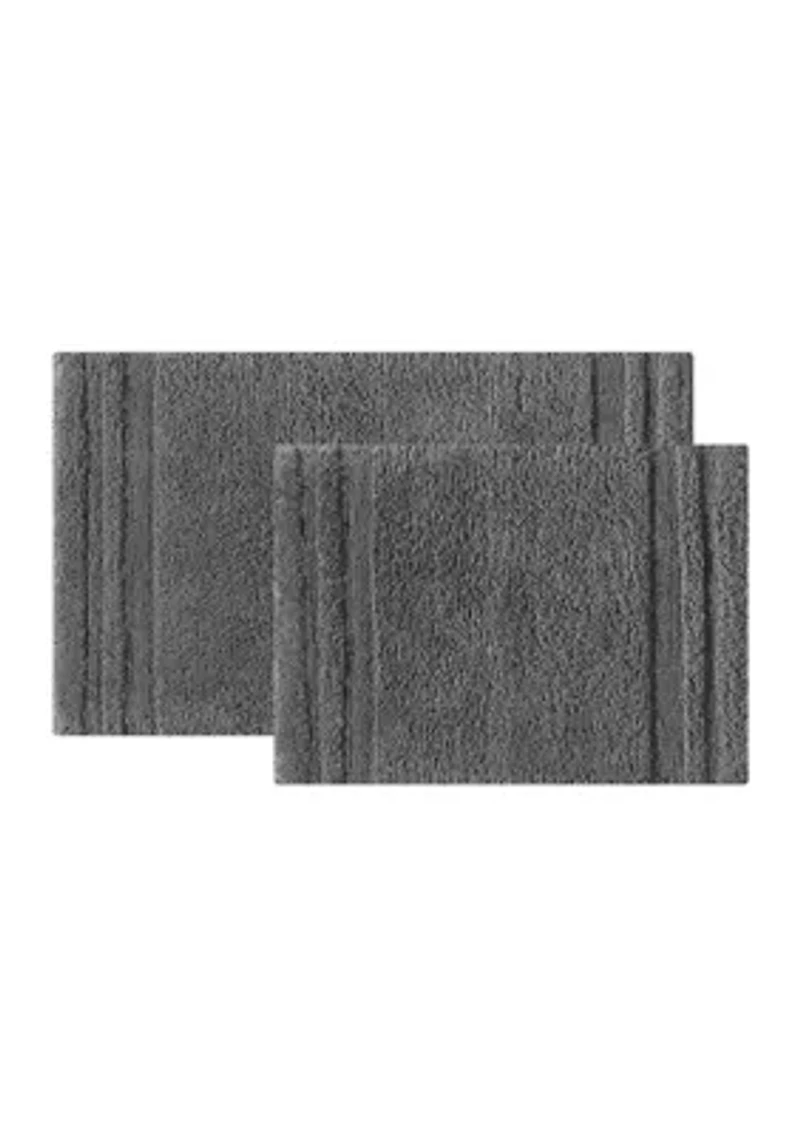 Eden 2-Piece Solid Reversible Bath Rug Set