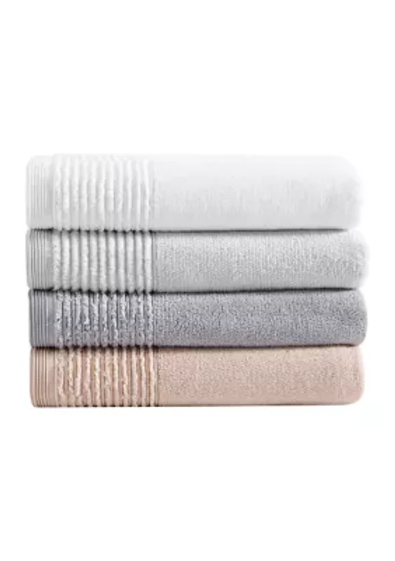 Sculpted Pleat Solid Cotton Towel Set