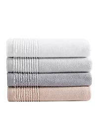 Sculpted Pleat Solid Cotton Towel Set