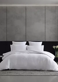 Solid Textured Pleats Cotton European Sham Set