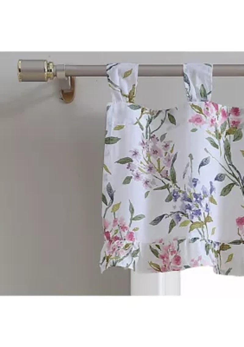 Meadow Breeze Floral Cotton Tab Top Valance