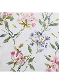 Meadow Breeze Floral Cotton Tab Top Valance