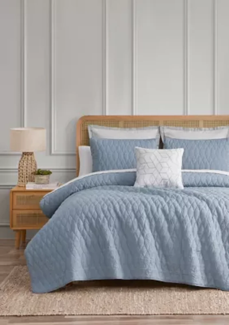 Juno Denim 3 Piece Quilt Set