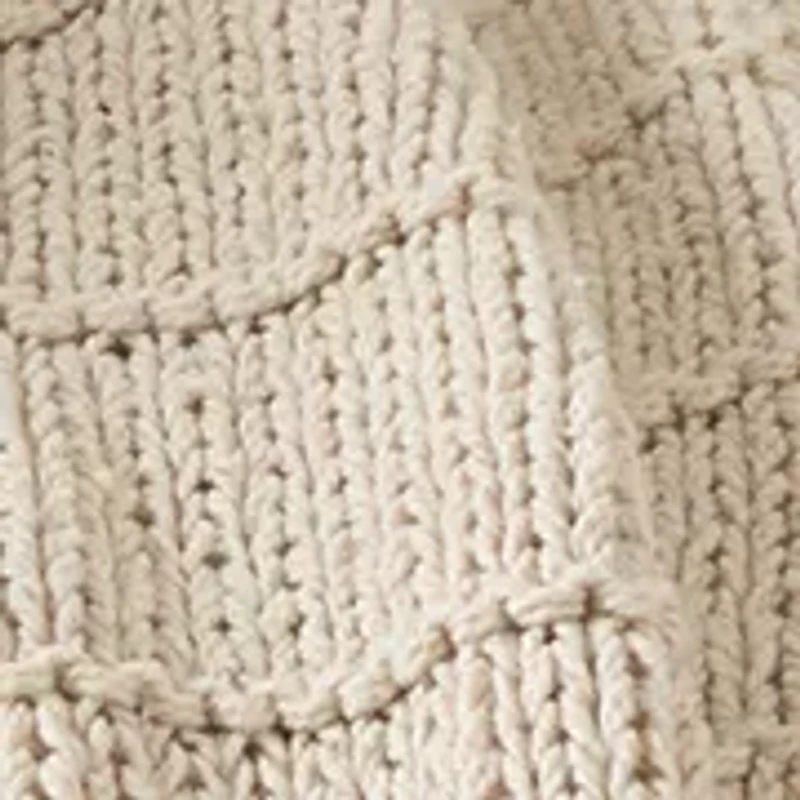 Ribbed Knit Throw Blanket